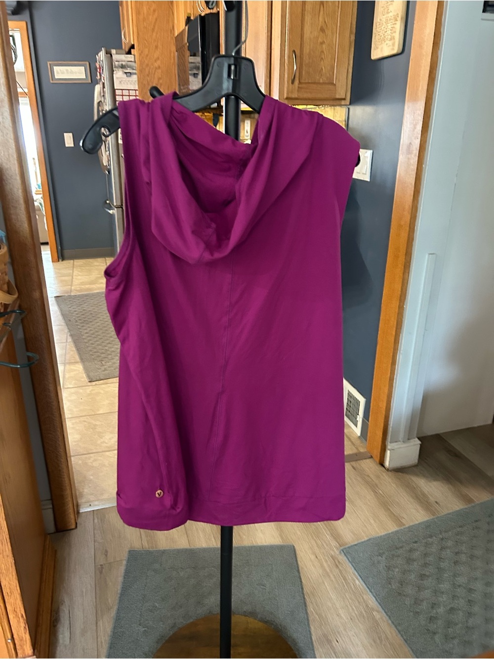 Livi Active Sleeveless Hooded Tank Top in Deep Magenta